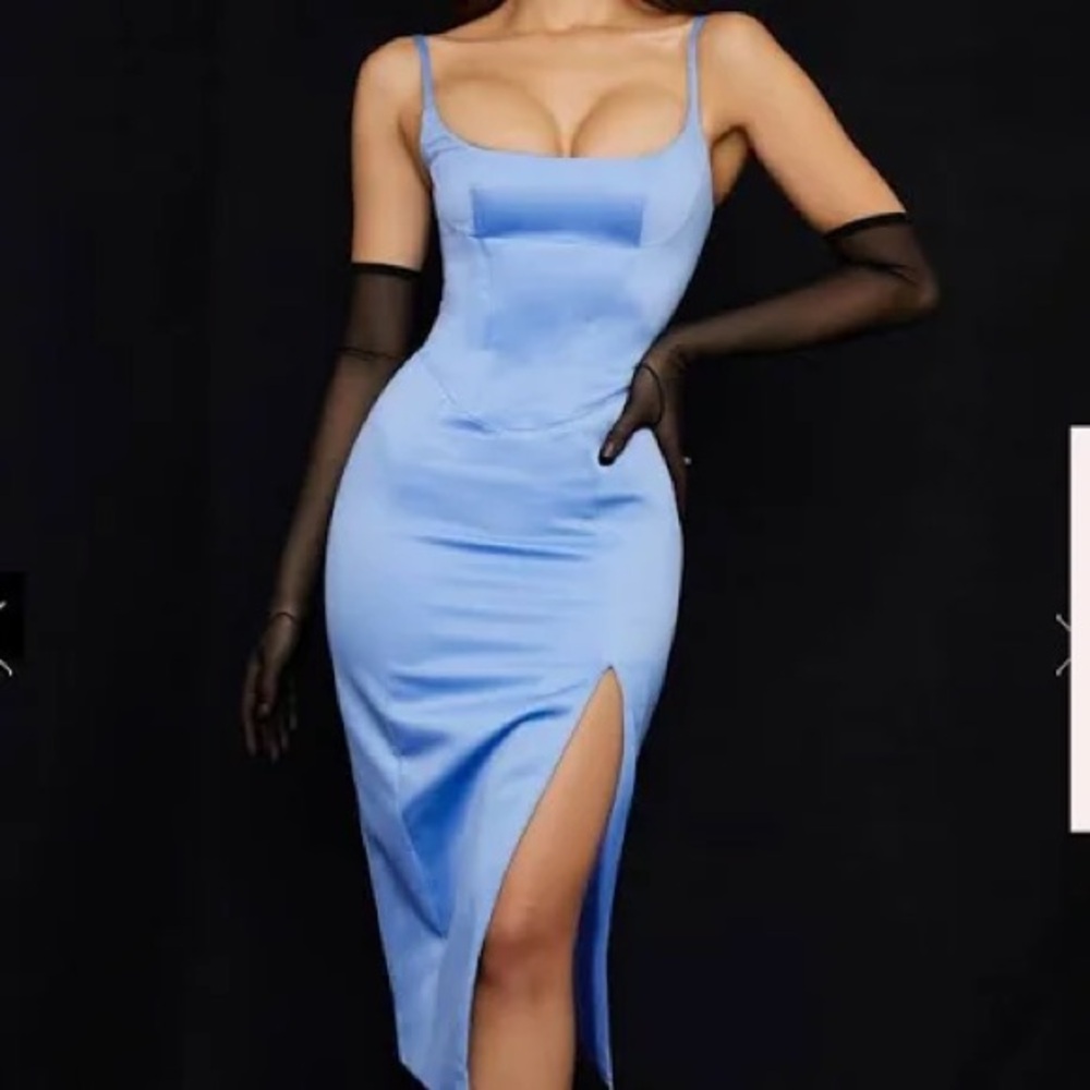 House of CB Blue Casimira Midi Dress